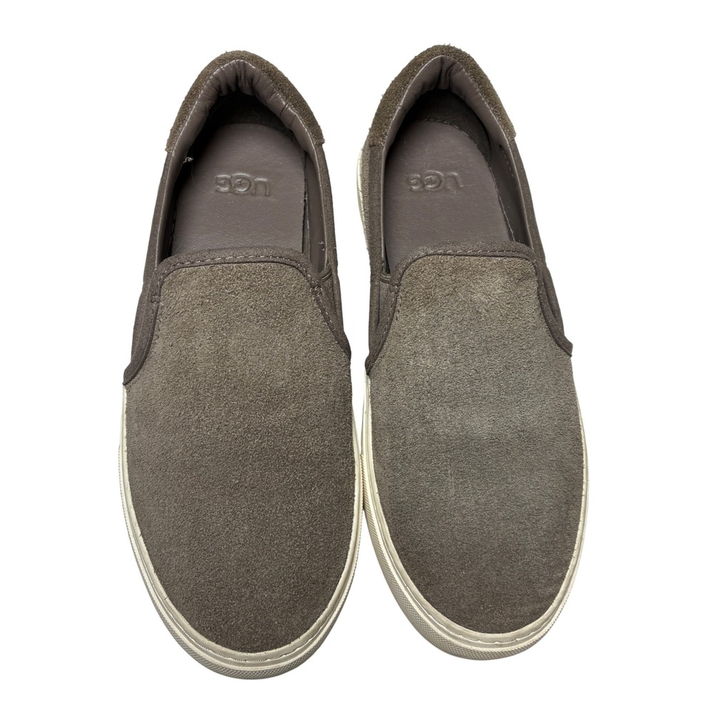 UGG Jass Suede Slip On Platform Sneakers Taupe Gray Casual Shoes Womens 6